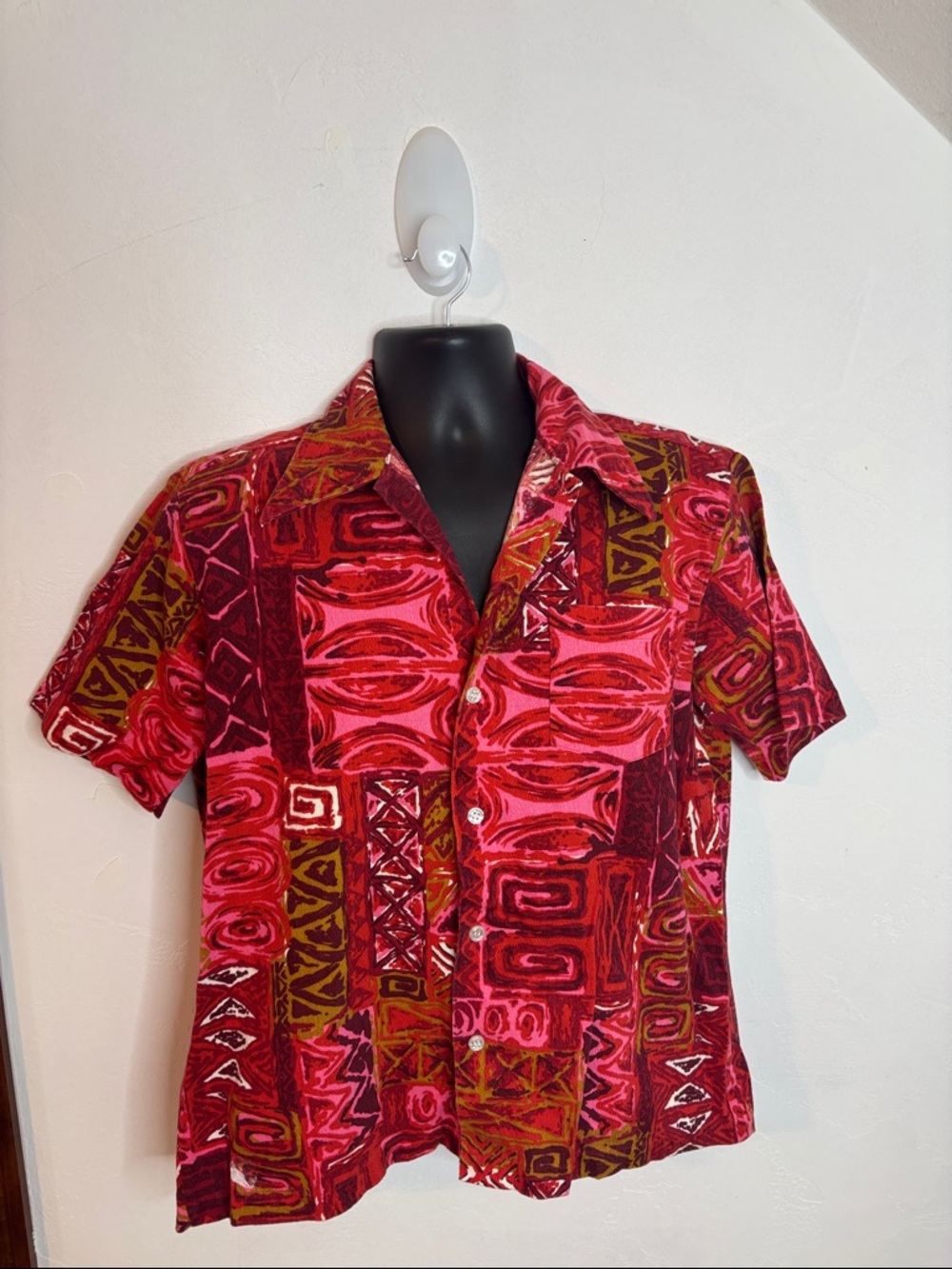 Jandy Place Brandon Stylish Red Patterned Short-Sleeve Shirt